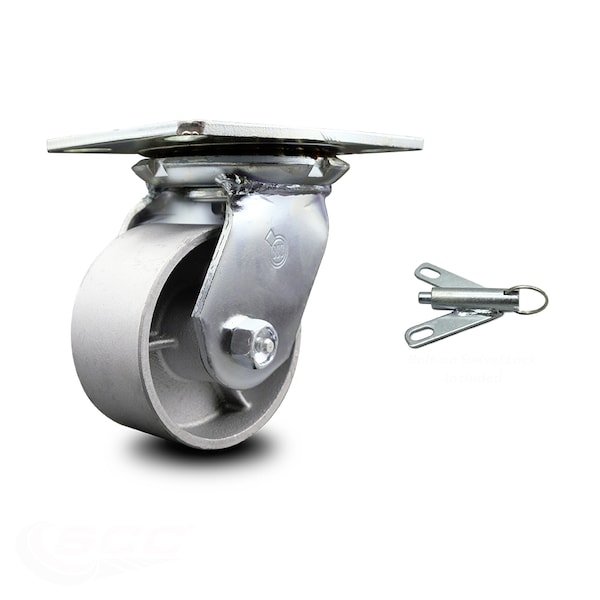 4 Inch Heavy Duty Semi Steel Caster with Roller Bearing and Swivel Lock SCC